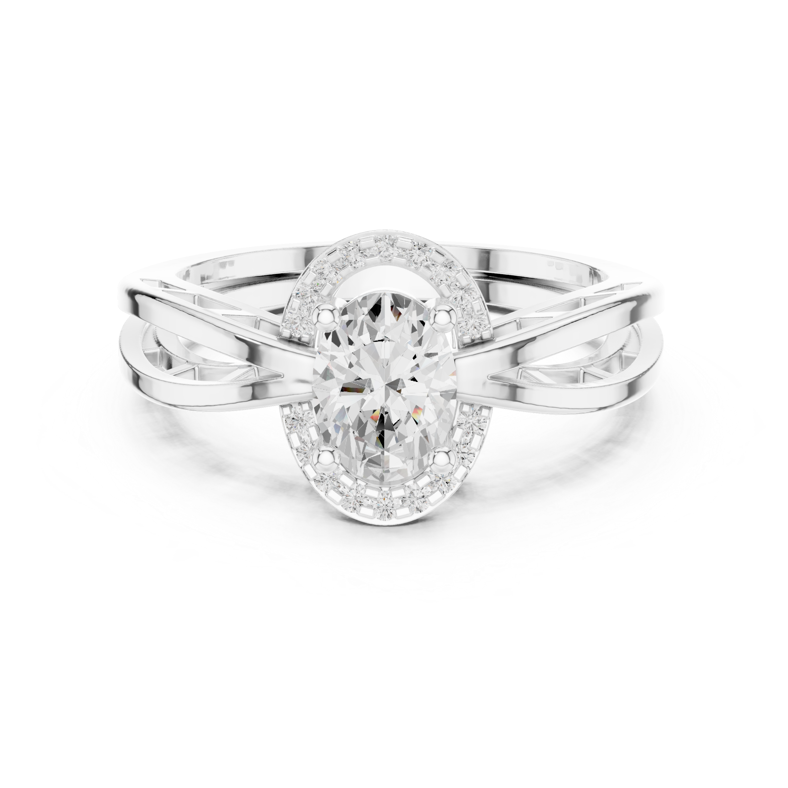 0.76 CT Oval & Round  Lab Grown Diamond Ring | WOKE