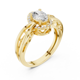 0.76 CT Oval & Round  Lab Grown Diamond Ring | WOKE
