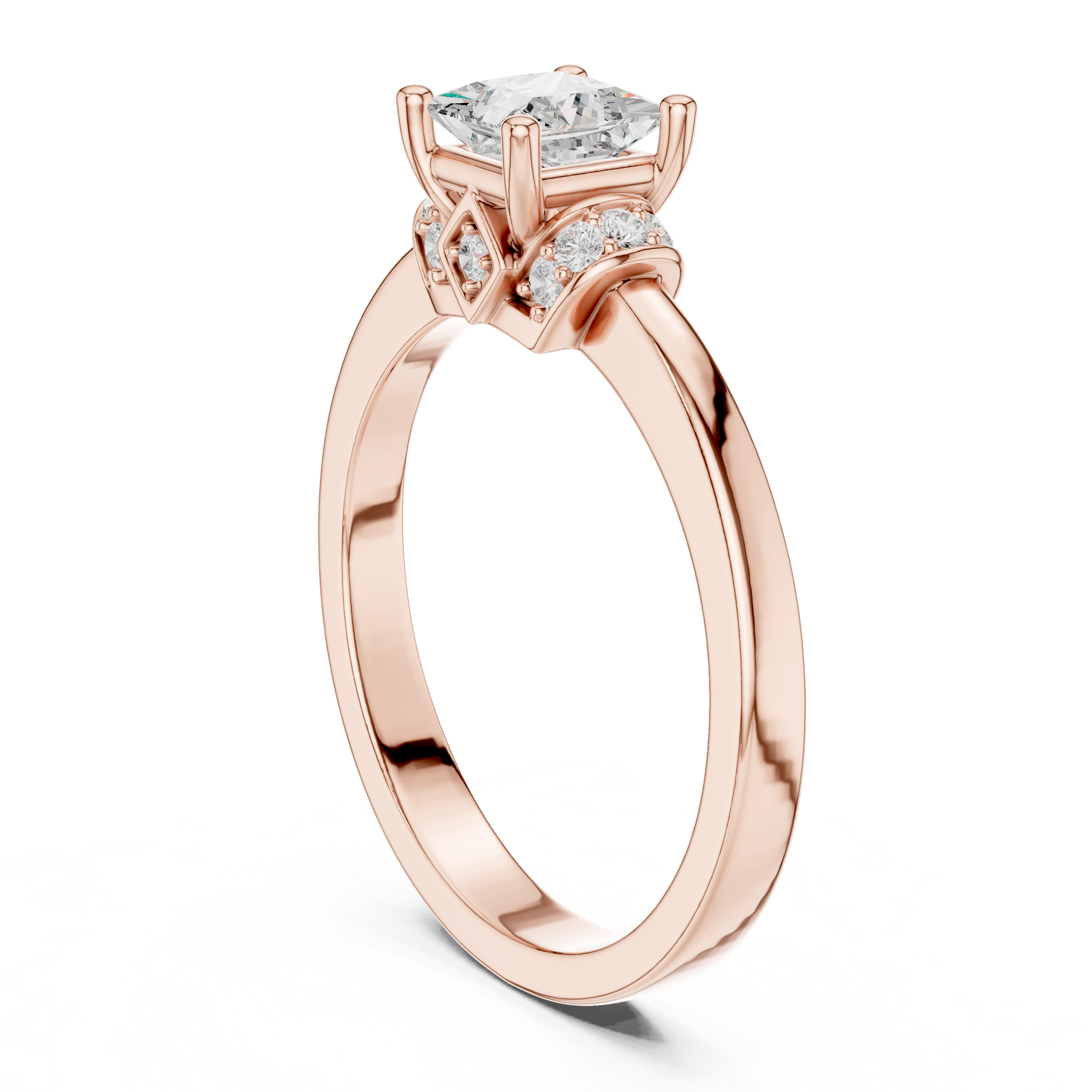 0.678 CT Princess & Round Lab Grown Diamond Ring | WOKE