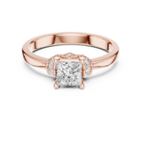 0.678 CT Princess & Round Lab Grown Diamond Ring | WOKE