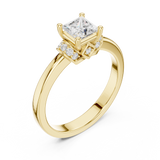 0.678 CT Princess & Round Lab Grown Diamond Ring | WOKE