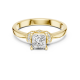 0.678 CT Princess & Round Lab Grown Diamond Ring | WOKE
