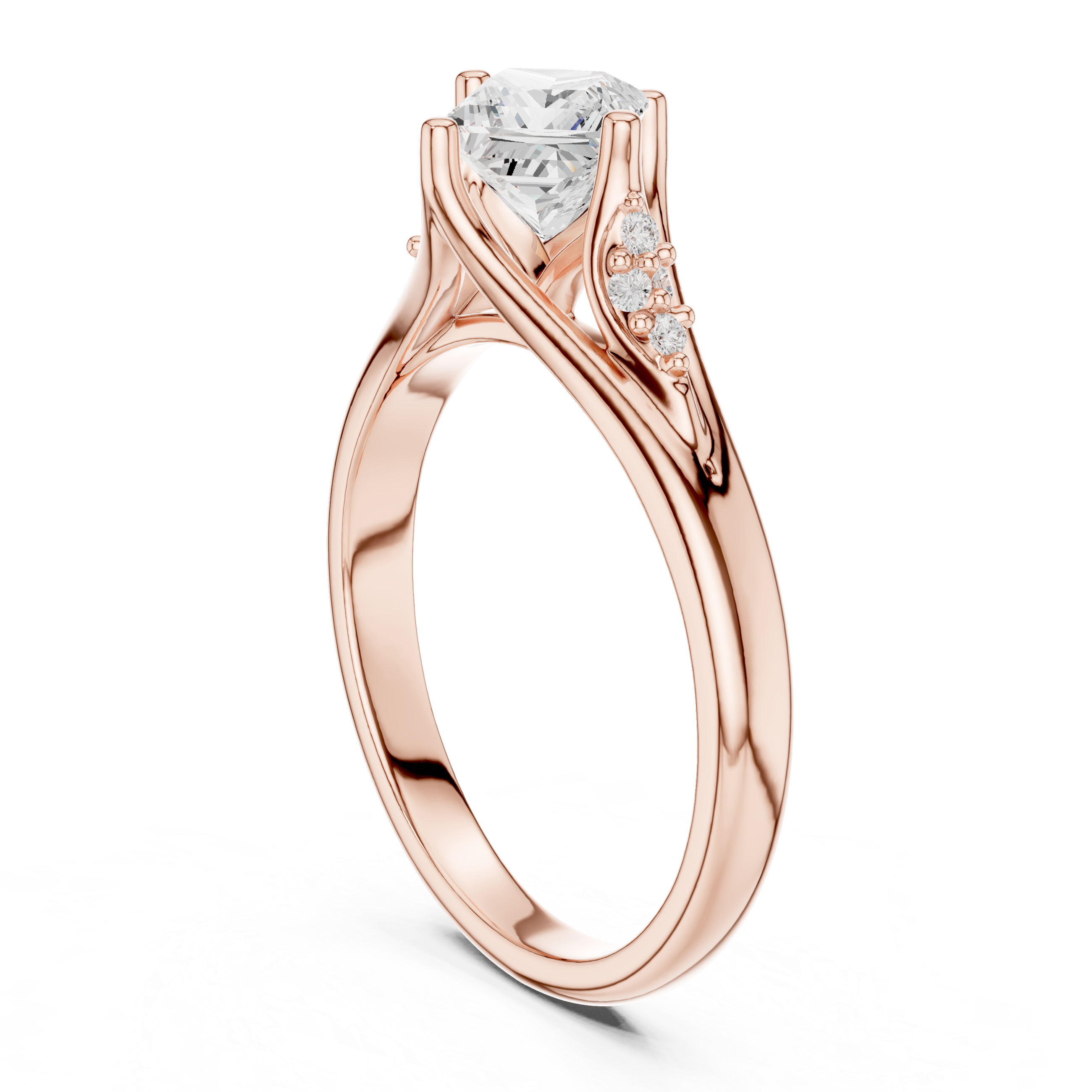 0.634 CT Princess & Round Lab Grown Diamond Ring | WOKE