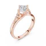 0.634 CT Princess & Round Lab Grown Diamond Ring | WOKE