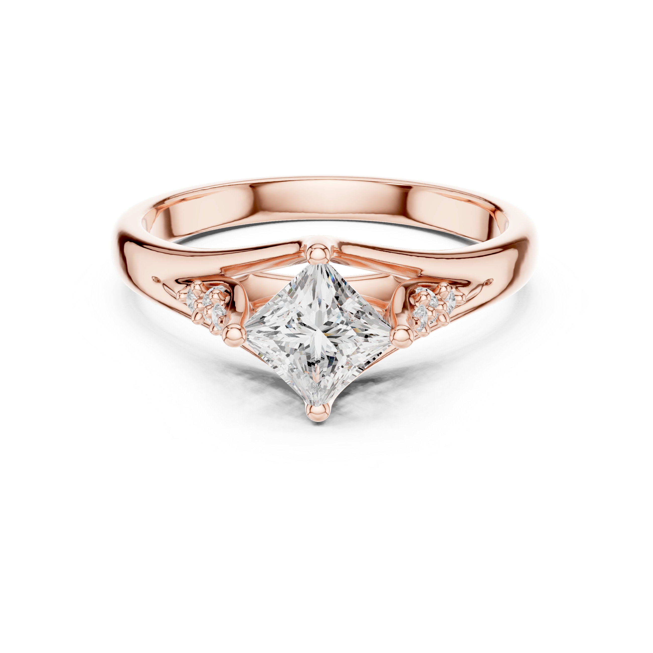 0.634 CT Princess & Round Lab Grown Diamond Ring | WOKE