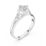 0.634 CT Princess & Round Lab Grown Diamond Ring | WOKE