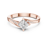 0.654 CT Princess & Round Lab Grown Diamond Ring | WOKE