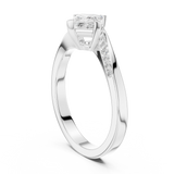 0.654 CT Princess & Round Lab Grown Diamond Ring | WOKE