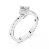 0.654 CT Princess & Round Lab Grown Diamond Ring | WOKE