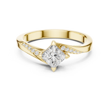 0.654 CT Princess & Round Lab Grown Diamond Ring | WOKE