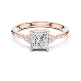 0.92 CT Round & Princess Lab Grown Diamond Ring | WOKE