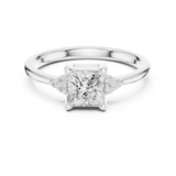 0.92 CT Round & Princess Lab Grown Diamond Ring | WOKE