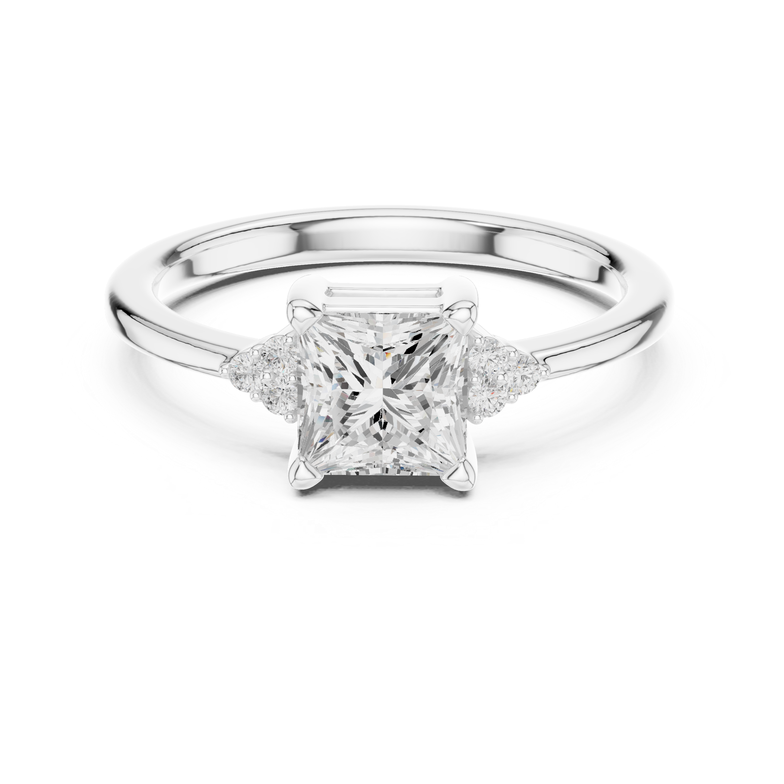 0.92 CT Round & Princess Lab Grown Diamond Ring | WOKE