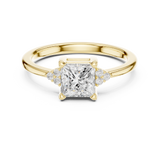 0.92 CT Round & Princess Lab Grown Diamond Ring | WOKE