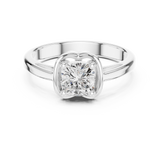 0.77 CT Cushion square Lab Grown Diamond Ring | WOKE