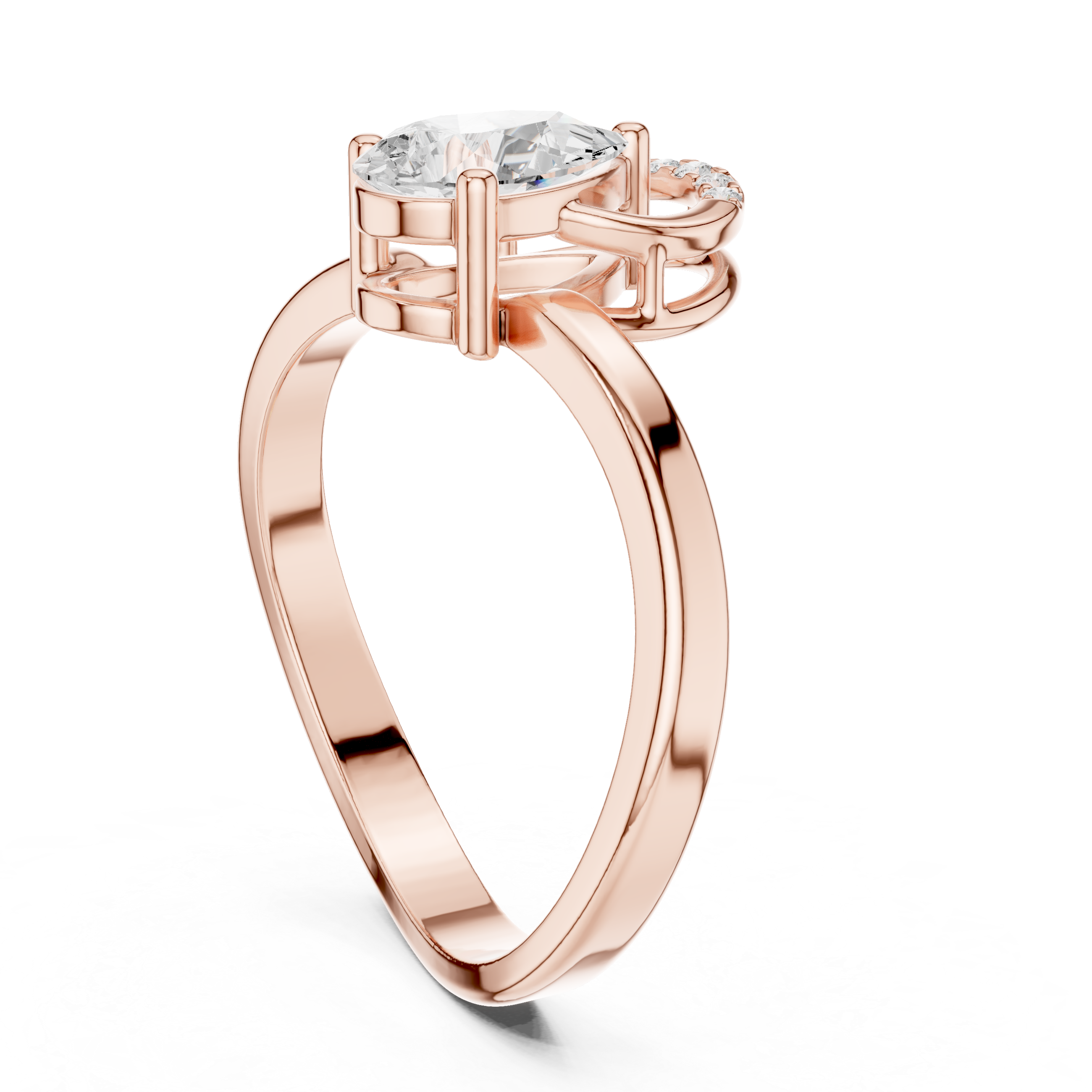 0.776 CT Pear & Round Lab Grown Diamond Ring | WOKE