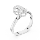 0.776 CT Pear & Round Lab Grown Diamond Ring | WOKE