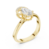 0.776 CT Pear & Round Lab Grown Diamond Ring | WOKE