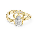 0.776 CT Pear & Round Lab Grown Diamond Ring | WOKE