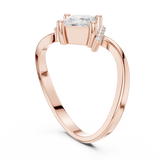 0.73 CT Princess & Round Lab Grown Diamond Ring | WOKE