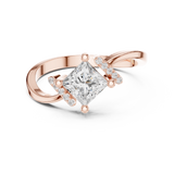 0.73 CT Princess & Round Lab Grown Diamond Ring | WOKE