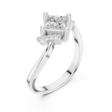 0.73 CT Princess & Round Lab Grown Diamond Ring | WOKE