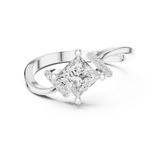 0.73 CT Princess & Round Lab Grown Diamond Ring | WOKE