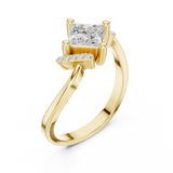 0.73 CT Princess & Round Lab Grown Diamond Ring | WOKE