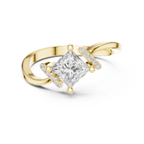 0.73 CT Princess & Round Lab Grown Diamond Ring | WOKE
