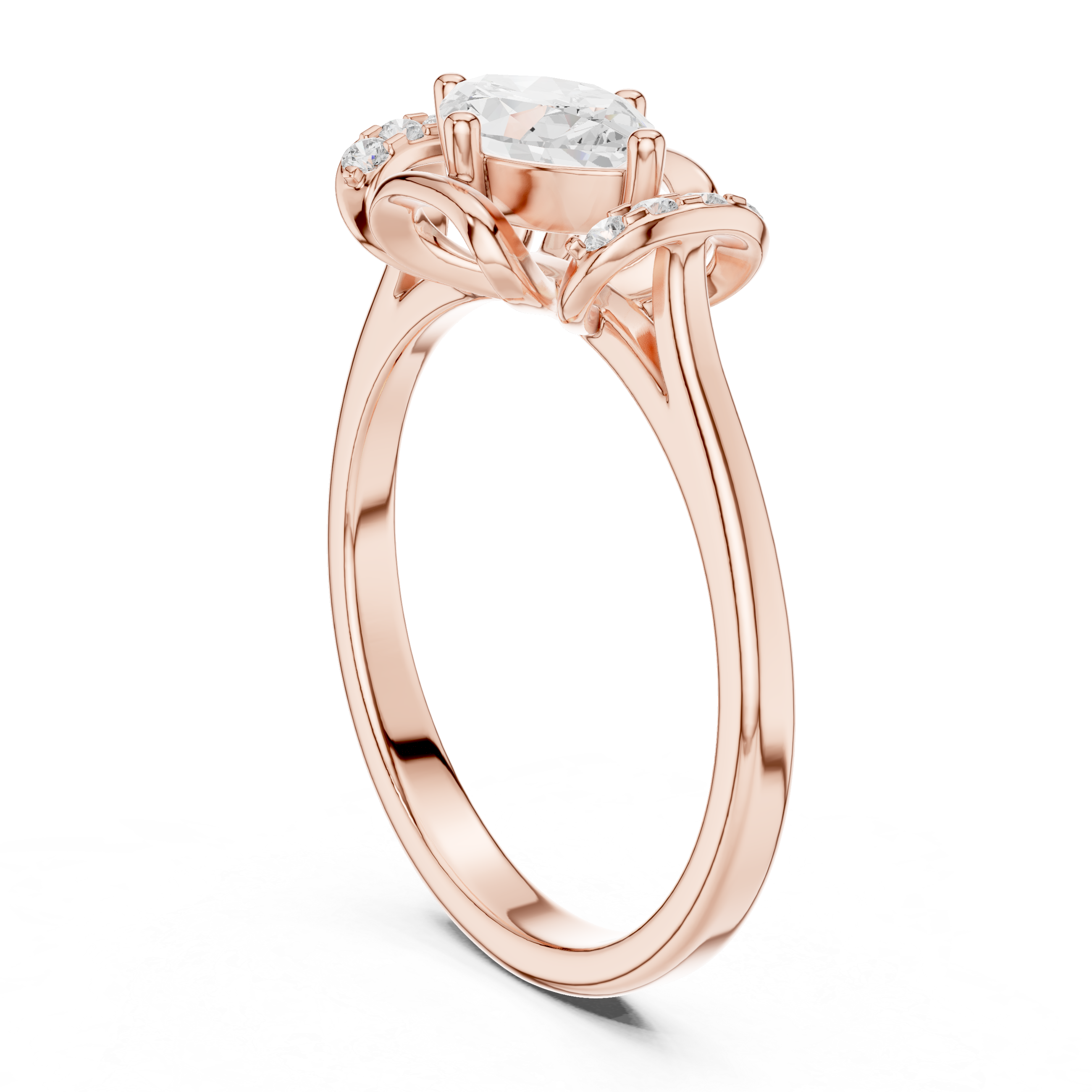 0.75 CT Marquise & Round Lab Grown Diamond Ring | WOKE