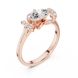 0.75 CT Marquise & Round Lab Grown Diamond Ring | WOKE