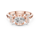 0.75 CT Marquise & Round Lab Grown Diamond Ring | WOKE