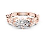 0.03 CT Marquise & Round Lab Grown Diamond Ring | WOKE