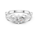 0.03 CT Marquise & Round Lab Grown Diamond Ring | WOKE