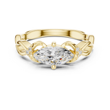 0.03 CT Marquise & Round Lab Grown Diamond Ring | WOKE