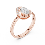 0.08 CT Pear & Round Lab Grown Diamond Ring | WOKE