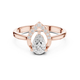 0.08 CT Pear & Round Lab Grown Diamond Ring | WOKE