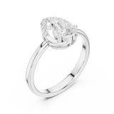 0.08 CT Pear & Round Lab Grown Diamond Ring | WOKE