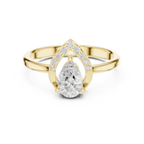 0.08 CT Pear & Round Lab Grown Diamond Ring | WOKE