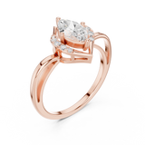 0.88CT Marquise & Round Lab Grown Diamond Ring | WOKE