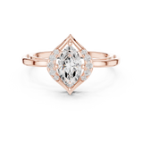 0.88CT Marquise & Round Lab Grown Diamond Ring | WOKE