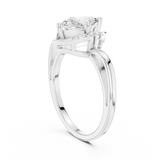 0.88CT Marquise & Round Lab Grown Diamond Ring | WOKE