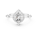 0.88CT Marquise & Round Lab Grown Diamond Ring | WOKE
