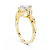 0.88CT Marquise & Round Lab Grown Diamond Ring | WOKE
