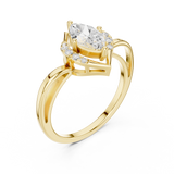 0.88CT Marquise & Round Lab Grown Diamond Ring | WOKE