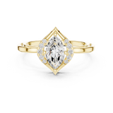 0.88CT Marquise & Round Lab Grown Diamond Ring | WOKE