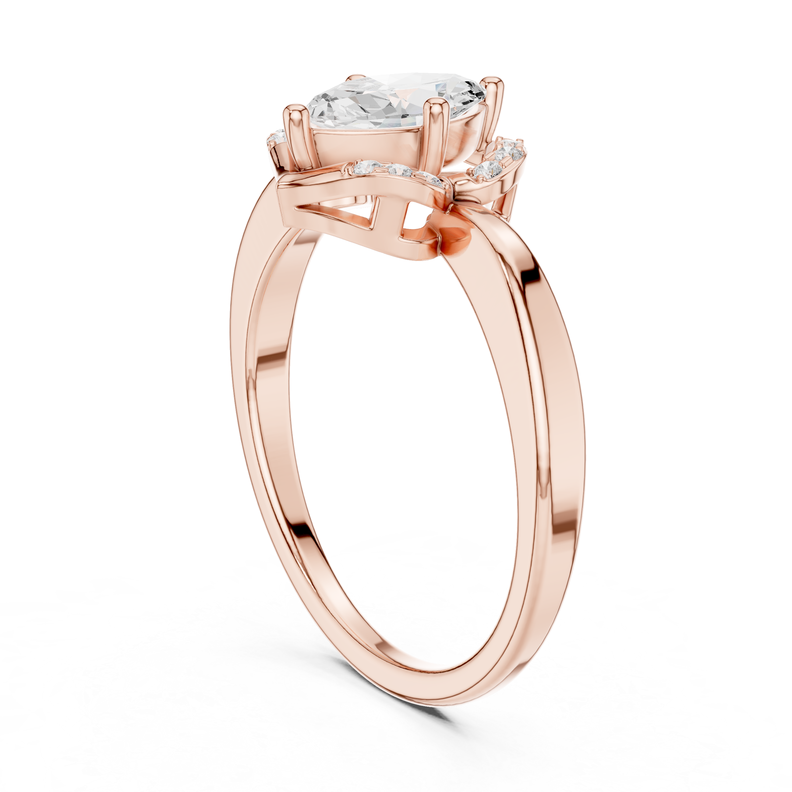 0.6 CT Marquise & Round Lab Grown Diamond Ring | WOKE