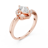 0.6 CT Marquise & Round Lab Grown Diamond Ring | WOKE