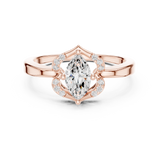0.6 CT Marquise & Round Lab Grown Diamond Ring | WOKE