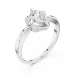 0.6 CT Marquise & Round Lab Grown Diamond Ring | WOKE
